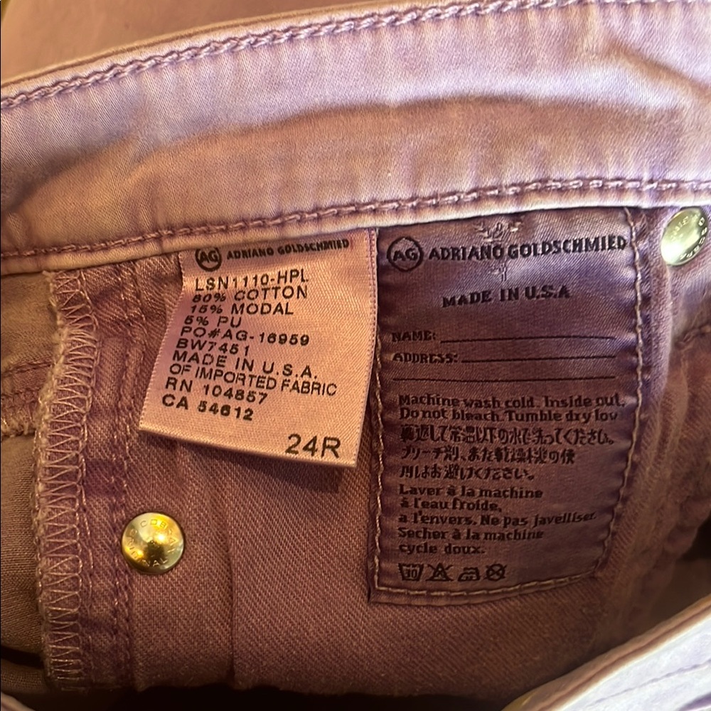 AG Adriano Goldschmied Women's Skinny Jeans in Lavender - Picture 4 of 5